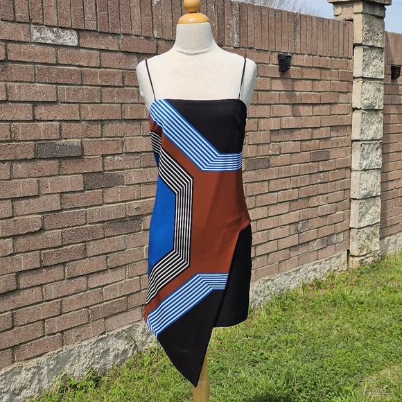 Milly Mia geometric asymmetrical dress - Picture 2 of 8